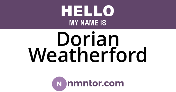 Dorian Weatherford