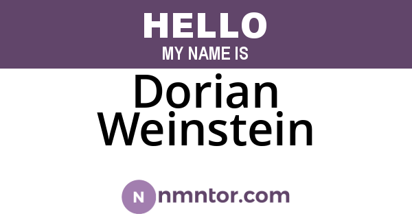 Dorian Weinstein