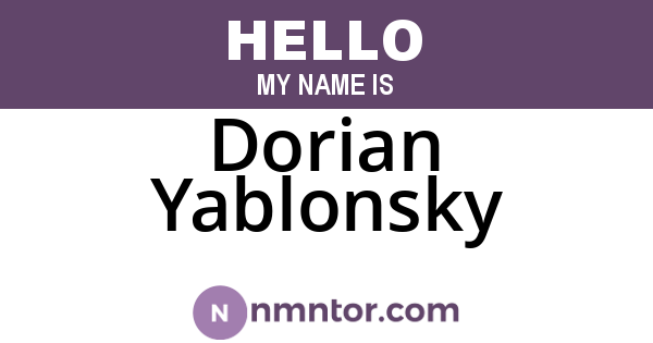 Dorian Yablonsky