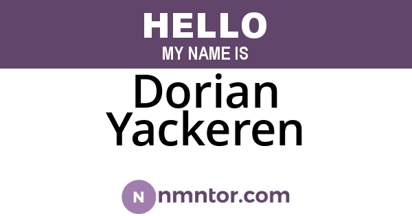 Dorian Yackeren