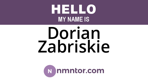 Dorian Zabriskie