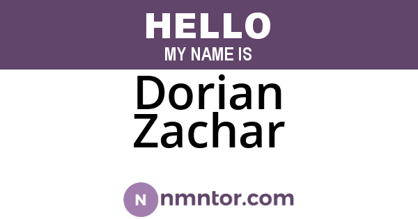 Dorian Zachar