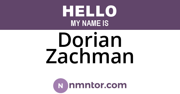 Dorian Zachman