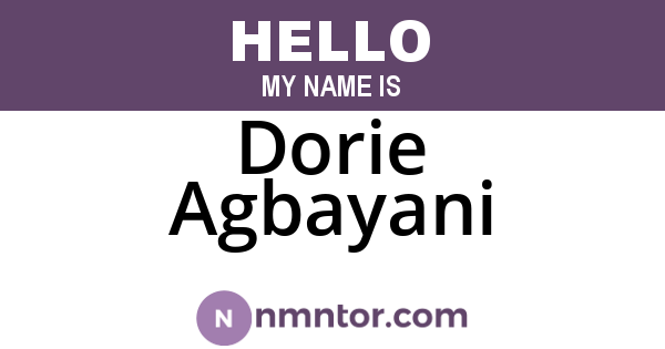 Dorie Agbayani