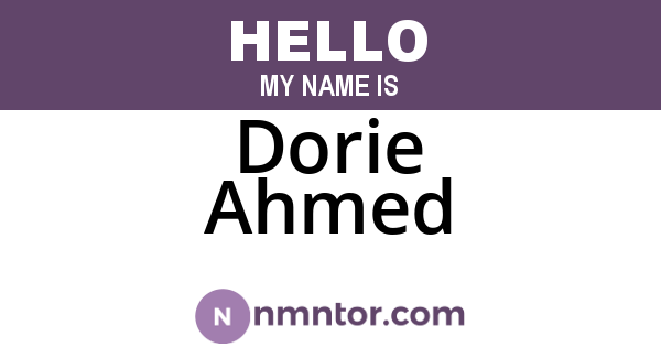 Dorie Ahmed