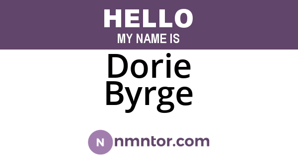Dorie Byrge