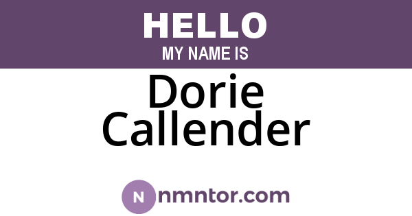 Dorie Callender