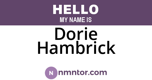 Dorie Hambrick
