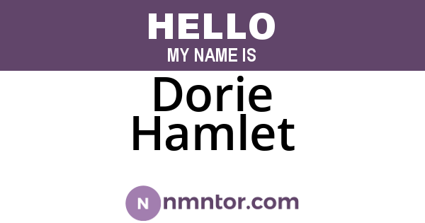 Dorie Hamlet