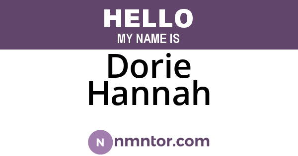 Dorie Hannah