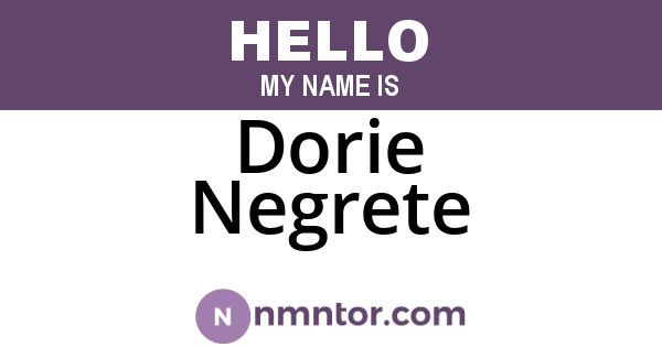 Dorie Negrete