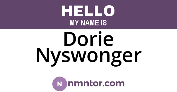Dorie Nyswonger