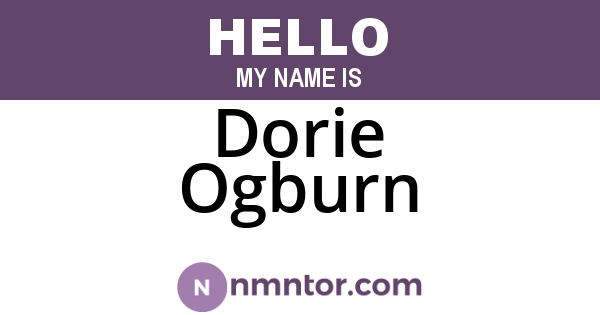 Dorie Ogburn