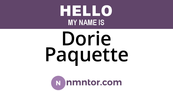 Dorie Paquette