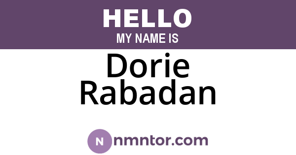 Dorie Rabadan