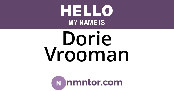 Dorie Vrooman