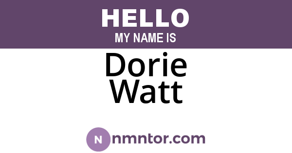 Dorie Watt