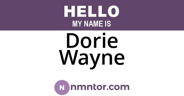 Dorie Wayne