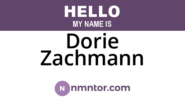 Dorie Zachmann