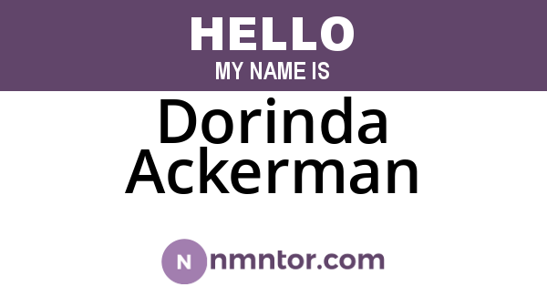 Dorinda Ackerman