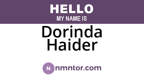 Dorinda Haider