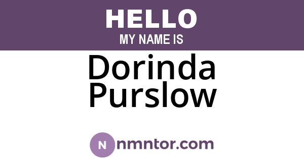 Dorinda Purslow