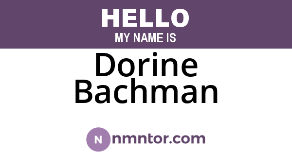 Dorine Bachman