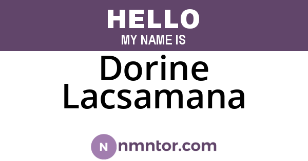 Dorine Lacsamana