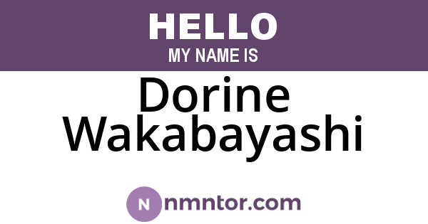 Dorine Wakabayashi
