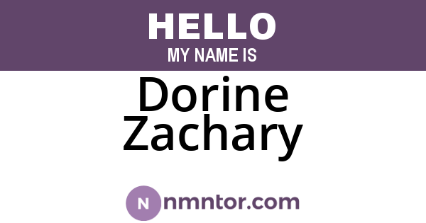 Dorine Zachary