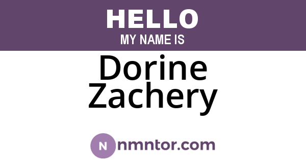 Dorine Zachery