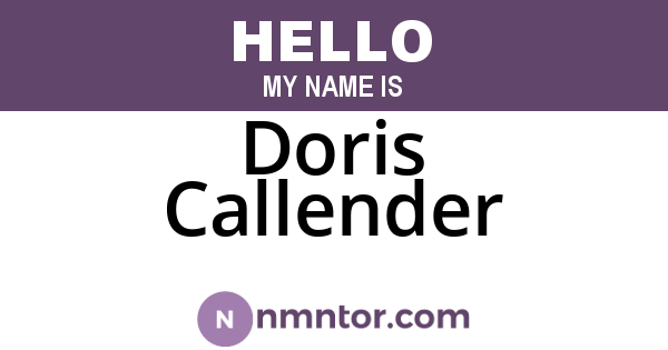 Doris Callender