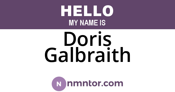 Doris Galbraith
