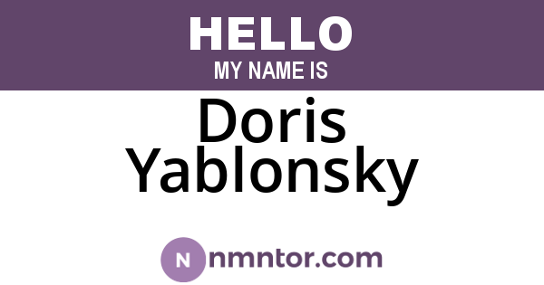 Doris Yablonsky