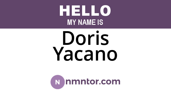 Doris Yacano