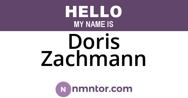 Doris Zachmann