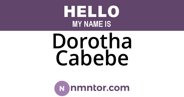 Dorotha Cabebe