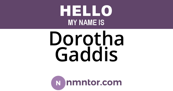 Dorotha Gaddis