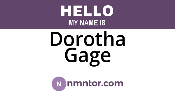 Dorotha Gage