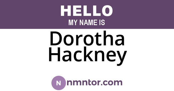 Dorotha Hackney