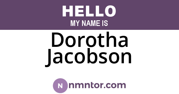 Dorotha Jacobson