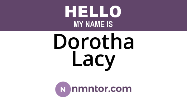 Dorotha Lacy