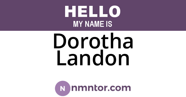 Dorotha Landon