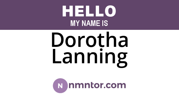 Dorotha Lanning