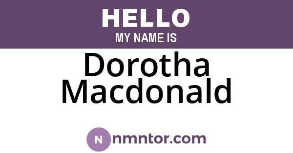 Dorotha Macdonald