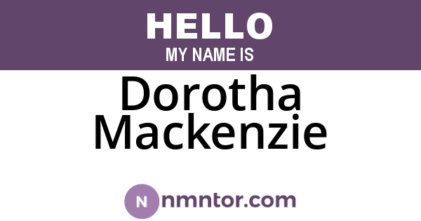 Dorotha Mackenzie