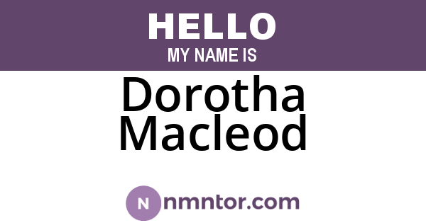 Dorotha Macleod
