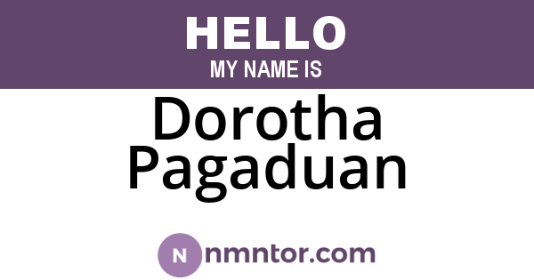 Dorotha Pagaduan