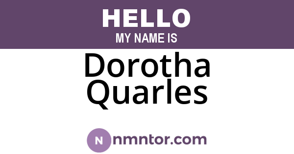 Dorotha Quarles