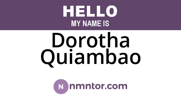 Dorotha Quiambao